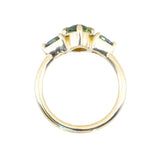 1.56ct Parti Marquise Sapphire and Trillion Sapphire Antique Compass Set Low Profile Ring in 18k Yellow Gold