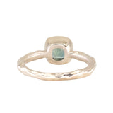 1.13ct Cushion Cut Rock Creek Montana Sapphire Low Profile Bezel Ring with Evergreen Texture and Milgrain in 14k Yellow Gold