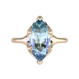 3.16ct Unheated Madagascar Marquise Sapphire Low Profile 6 Prong Solitaire in 14k Yellow Gold