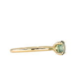 1.30ct Untreated Precision Cut Round Light Teal Montana Sapphire Classic 4 Prong Solitaire in 18k Yellow Gold