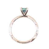 0.85ct Oval Precision Cut Ocean Blue Montana Sapphire Evergreen Carved 4 Prong Solitaire in 14k Yellow Gold