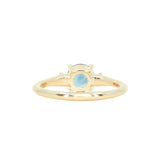 1.03ct Round Montana Sapphire and Princess Cut Diamond Rapids Low Profile Ring in 14k Yellow Gold