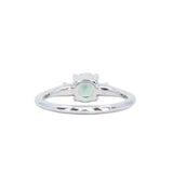 0.85ct Round Untreated Nigerian Sapphire and Princess Cut Diamond Rapids Low Profile Ring in 14k White Gold