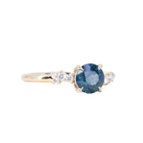 1.32ct Round Glowy Madagascar Round Sapphire and Diamond Starry Night Low Profile Solitaire in 14k Yellow Gold