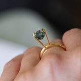 3.58CT MADAGASCAR EMERALD CUT SAPPHIRE, PARTI TEAL BLUE GREEN YELLOW, UNTREATED, 9X7X5.4MM