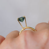 3.58CT MADAGASCAR EMERALD CUT SAPPHIRE, PARTI TEAL BLUE GREEN YELLOW, UNTREATED, 9X7X5.4MM