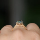 2.05ct Untreated Madagascar Oval Sapphire and Diamond Hexagon Stackable Halo in 14k Yellow Gold
