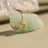 0.82ct Unheated Silky Light Seafoam Teal Montana Sapphire Scallop Cup Solitaire in 14k Yellow Gold