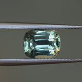 2.60CT ELONGATED CUSHION MADAGASCAR SAPPHIRE, MINTY BLUE GREEN GREY, UNTREATED, 8.5X6.5MM