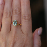 2.60CT ELONGATED CUSHION MADAGASCAR SAPPHIRE, MINTY BLUE GREEN GREY, UNTREATED, 8.5X6.5MM