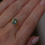 2.60CT ELONGATED CUSHION MADAGASCAR SAPPHIRE, MINTY BLUE GREEN GREY, UNTREATED, 8.5X6.5MM