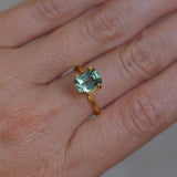 2.60CT ELONGATED CUSHION MADAGASCAR SAPPHIRE, MINTY BLUE GREEN GREY, UNTREATED, 8.5X6.5MM