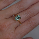2.60CT ELONGATED CUSHION MADAGASCAR SAPPHIRE, MINTY BLUE GREEN GREY, UNTREATED, 8.5X6.5MM