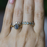 1.49ct Oval Untreated Montana Sapphire Scallop Cup Solitaire in 14k Yellow Gold