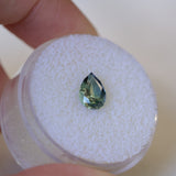 1.15CT PEAR NIGERIAN SAPPHIRE, PARTI BLUE YELLOW, 7.52X5.49X3.97MM, UNTREATED
