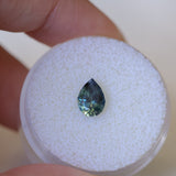 1.15CT PEAR NIGERIAN SAPPHIRE, PARTI BLUE YELLOW, 7.52X5.49X3.97MM, UNTREATED