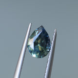 1.15CT PEAR NIGERIAN SAPPHIRE, PARTI BLUE YELLOW, 7.52X5.49X3.97MM, UNTREATED