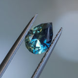 1.15CT PEAR NIGERIAN SAPPHIRE, PARTI BLUE YELLOW, 7.52X5.49X3.97MM, UNTREATED