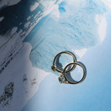 1.64ct Teal Blue Oval Montana Sapphire and Diamond Starry Night Stackable Solitaire in 14k Yellow Gold