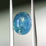 2.08CT OVAL MADAGASCAR SAPPHIRE, MEDIUM GLOWY CARIBBEAN BLUE GREEN, UNTREATED, 8.2X6.6X4.4MM