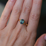 2.08CT OVAL MADAGASCAR SAPPHIRE, MEDIUM GLOWY CARIBBEAN BLUE GREEN, UNTREATED, 8.2X6.6X4.4MM