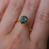 2.08CT OVAL MADAGASCAR SAPPHIRE, MEDIUM GLOWY CARIBBEAN BLUE GREEN, UNTREATED, 8.2X6.6X4.4MM