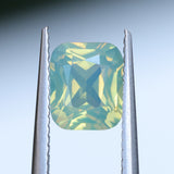 1.50CT CUSHION MADAGASCAR SAPPHIRE, OPALESCENT LIGHT GREEN AND GOLD, UNTREATED, 7.1X5.9X3.9MM