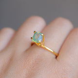 1.50CT CUSHION MADAGASCAR SAPPHIRE, OPALESCENT LIGHT GREEN AND GOLD, UNTREATED, 7.1X5.9X3.9MM
