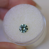 0.98CT ROUND PRECISION CUT MONTANA SAPPHIRE, LIGHT AQUA BLUE GREEN, 5.90X3.85MM