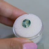 3.54CT OVAL MADAGASCAR SAPPHIRE, SILKY TEAL BLUE GREEN, 9.7X7.8X5.7MM