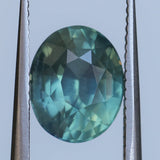 3.54CT OVAL MADAGASCAR SAPPHIRE, SILKY TEAL BLUE GREEN, 9.7X7.8X5.7MM