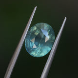 3.54CT OVAL MADAGASCAR SAPPHIRE, SILKY TEAL BLUE GREEN, 9.7X7.8X5.7MM
