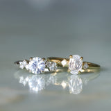 1.01ct GIA Natural Oval Diamond and Princess Cut Diamond Rapids Low Profile Ring in 18k Yellow Gold