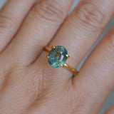 3.54CT OVAL MADAGASCAR SAPPHIRE, SILKY TEAL BLUE GREEN, 9.7X7.8X5.7MM