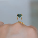 3.54CT OVAL MADAGASCAR SAPPHIRE, SILKY TEAL BLUE GREEN, 9.7X7.8X5.7MM