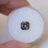 1.34CT SQUARE ASSCHER CUT SRI LANKAN SAPPHIRE, COGNAC SMOKY BROWN, 6.39X6.38X3.90MM