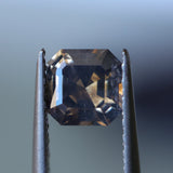 1.34CT SQUARE ASSCHER CUT SRI LANKAN SAPPHIRE, COGNAC SMOKY BROWN, 6.39X6.38X3.90MM