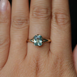 2.25ct Radiant Cut Madagascar Sapphire Low Profile Six Prong Split Shank Solitaire in 14k Yellow Gold