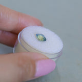 1.53CT ELONGATED CUSHION MADAGASCAR SAPPHIRE, LIGHT SEAFOAM TEAL AND YELLOW, UNTREATED, 7.3X5.8X4.1MM
