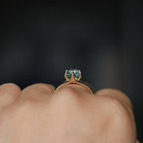 2.25ct Radiant Cut Madagascar Sapphire Low Profile Six Prong Split Shank Solitaire in 14k Yellow Gold