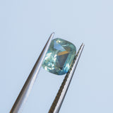 1.53CT ELONGATED CUSHION MADAGASCAR SAPPHIRE, LIGHT SEAFOAM TEAL AND YELLOW, UNTREATED, 7.3X5.8X4.1MM