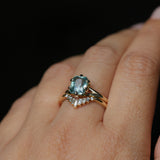 2.25ct Radiant Cut Madagascar Sapphire Low Profile Six Prong Split Shank Solitaire in 14k Yellow Gold