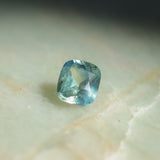 1.53CT ELONGATED CUSHION MADAGASCAR SAPPHIRE, LIGHT SEAFOAM TEAL AND YELLOW, UNTREATED, 7.3X5.8X4.1MM