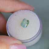1.59CT ELONGATED CUSHION MADAGASCAR SAPPHIRE, OPALESCENT LIGHT TEAL SEAFOAM WITH DARK GREEN, 7X6.1X4.2MM
