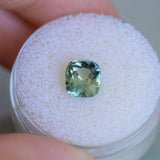 2.08CT CUSHION MADAGASCAR SAPPHIRE, PARTI TEAL YELLOW GOLDEN, UNTREATED, 7.2X6.5X4.8MM