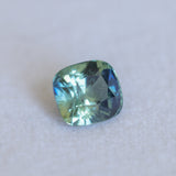 2.08CT CUSHION MADAGASCAR SAPPHIRE, PARTI TEAL YELLOW GOLDEN, UNTREATED, 7.2X6.5X4.8MM