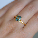 2.08CT CUSHION MADAGASCAR SAPPHIRE, PARTI TEAL YELLOW GOLDEN, UNTREATED, 7.2X6.5X4.8MM