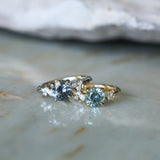 1.32ct Round Sri Lankan Grey Sapphire and Diamond Starry Night Low Profile Solitaire in 14k White Gold