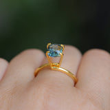 2.08CT CUSHION MADAGASCAR SAPPHIRE, PARTI TEAL YELLOW GOLDEN, UNTREATED, 7.2X6.5X4.8MM