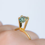 2.26CT MADAGASCAR EMERALD CUT SAPPHIRE, GLASSY GREEN GREY, 8.6X6.2X4.6MM